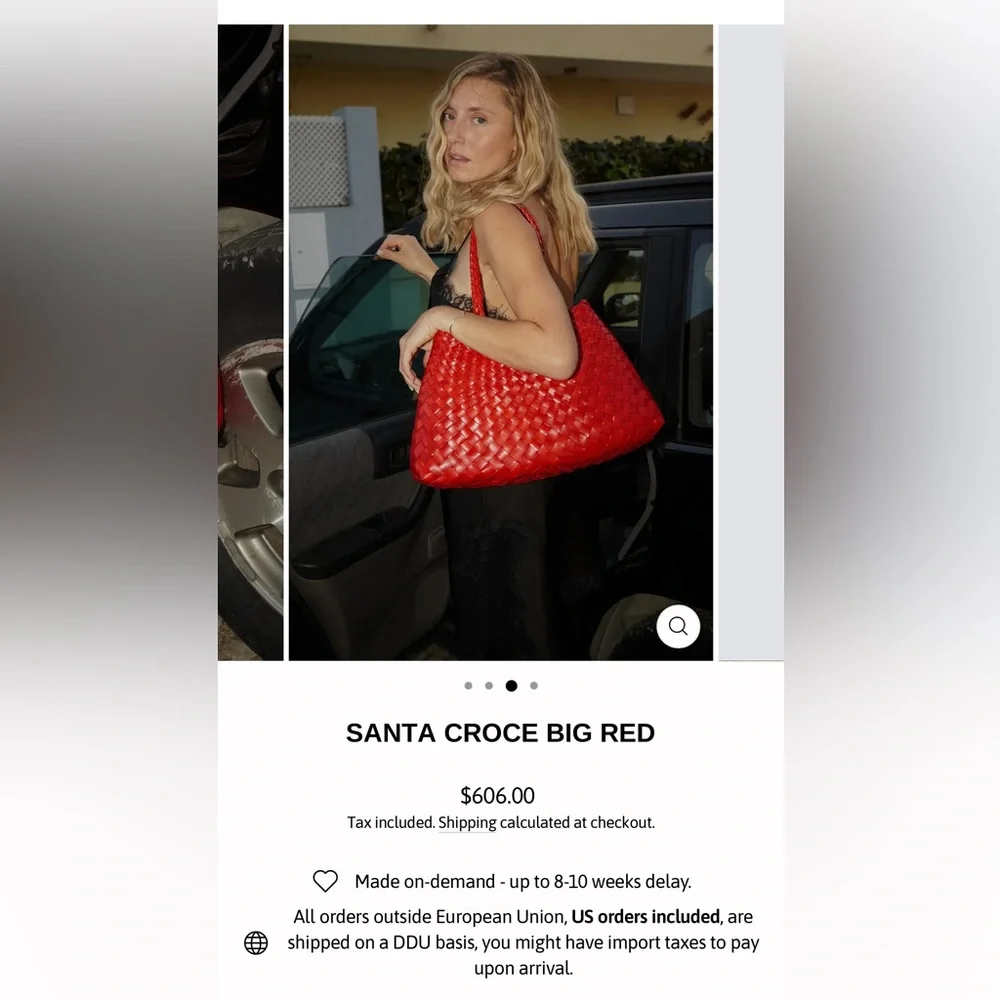 NWT Dragon diffusion women bag SANTA CROCE BIG RED - Picture 5 of 5